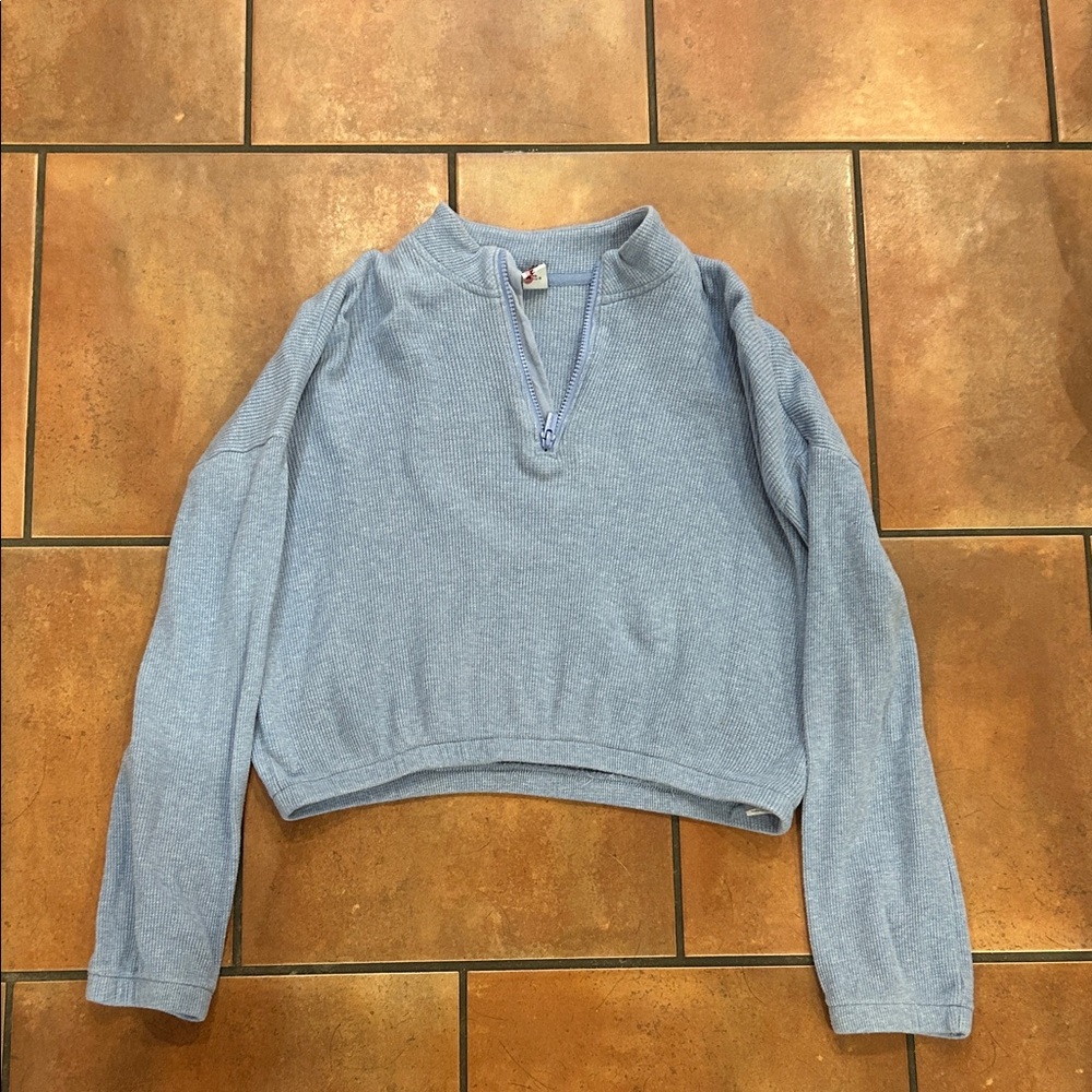Old Navy Heather Gray Quarter-Zip Pullover